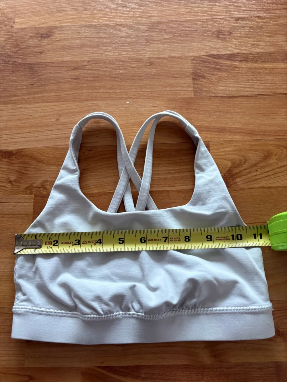 lululemon athletica white and light gray strappy sports bra XS